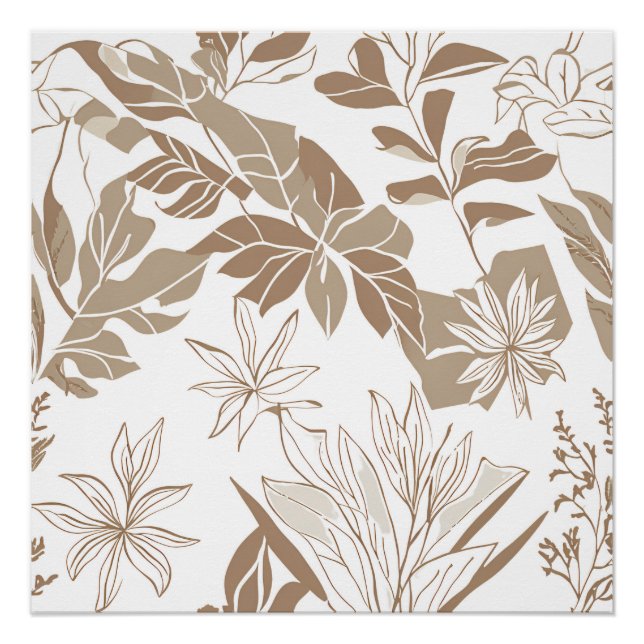 Poster Fleur sauvage en terre cuite Boho Rustique Spring  (Devant)