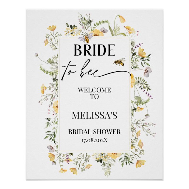 Poster Fleur sauvage Signifie Être Fête des mariées Affic (Devant)