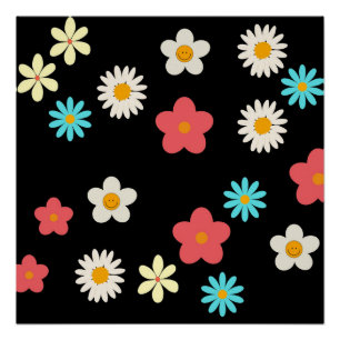 Poster Fleur sauvage Y2K gras Art vibrant de printemps no