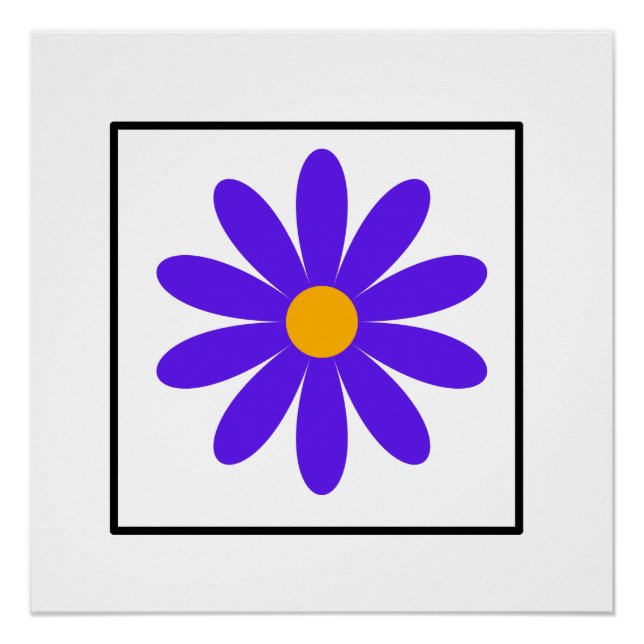 Poster Fleur unique encadrée (Devant)