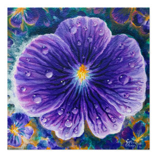 Poster Fleur violette