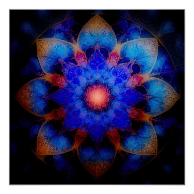 Poster Fleur ZEN cosmique (Devant)