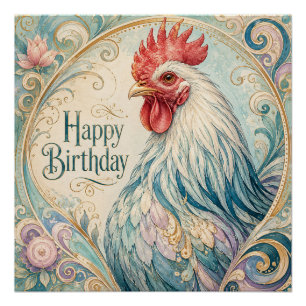 Poster Fleurissement d'anniversaire du Coq Royal