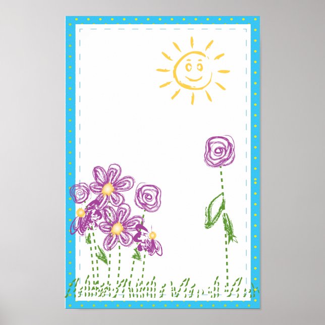 Poster Fleurs Abstraites de Printemps (Devant)