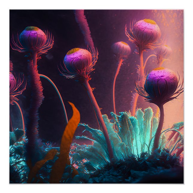 Poster Fleurs Aliens (Devant)