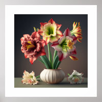Poster Fleurs Amaryllis