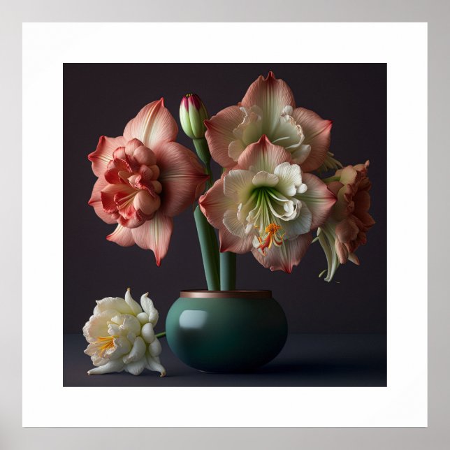 Poster Fleurs Amaryllis (Devant)