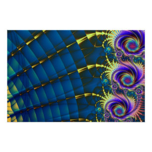 Poster Fleurs arc-en-ciel en spirale