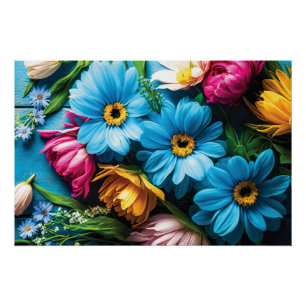 Poster Fleurs colorées