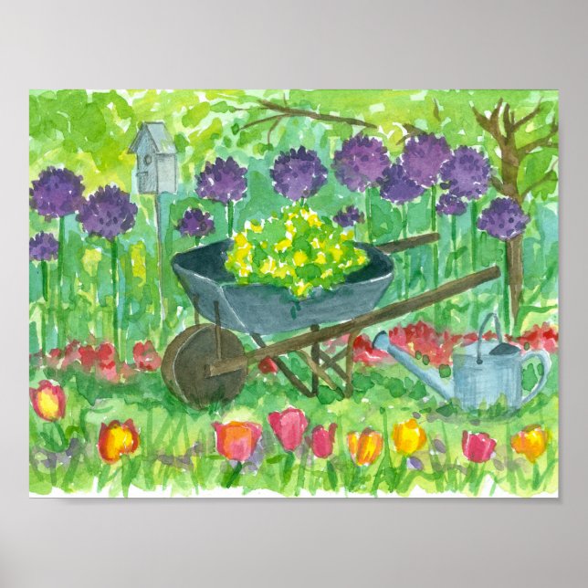 Poster Fleurs d'Allium violet Roue (Devant)