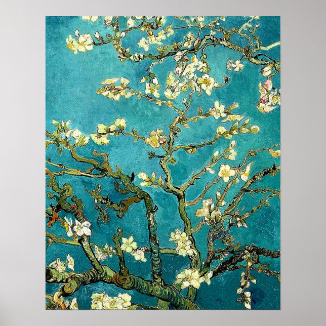 Poster Fleurs d'amandier de Van Gogh Impressionnisme clas (Devant)