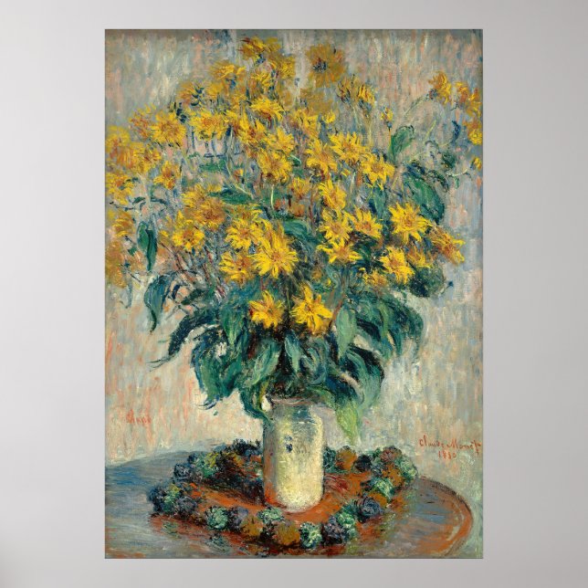 Poster Fleurs d'artichauts de Jérusalem, 1880 (huile sur  (Devant)