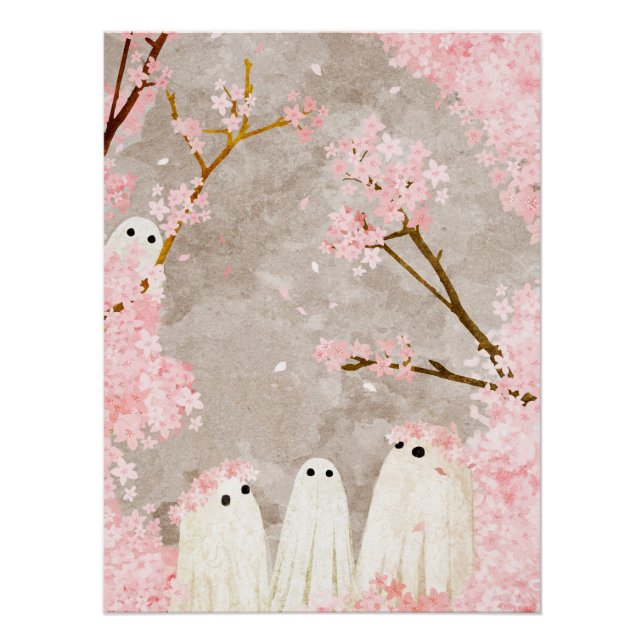 Poster Fleurs de cerisier Fantômes (Devant)