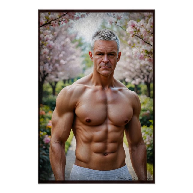 Poster Fleurs de cerisier Renard argenté (Devant)