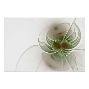 Poster Fleurs de fantaisie fractale douces et tendres
