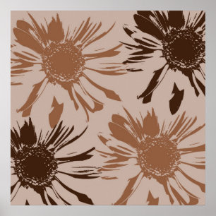 Poster Fleurs de Gerbera Terre