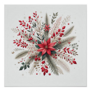 Poster Fleurs de Noël