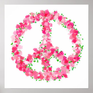 Poster Fleurs de Paix Roses