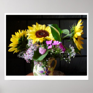 POSTER Fleurs de soleil et Asters