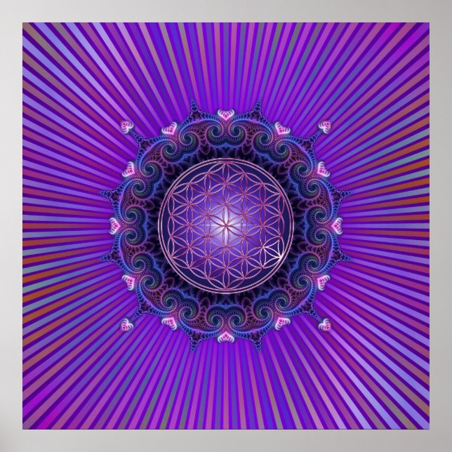 Poster FLEURS DE VIE / Blume des Lebens - Mandala I (Devant)