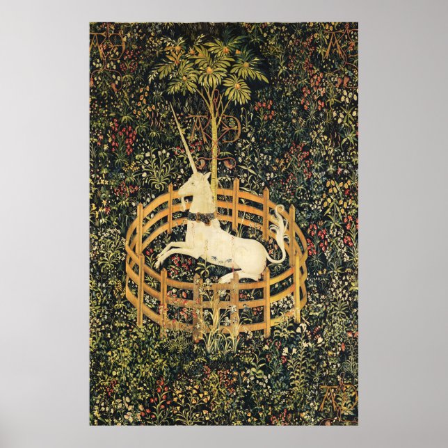 POSTER FLEURS D'IMAGINAIRES UNICORNES ET GOTHIQUES, MOTIF (Devant)