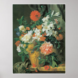 Poster Fleurs en quelques 1720s de vase à terre cuite d'A