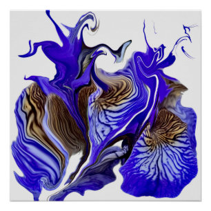 Poster Fleurs Iris Violets