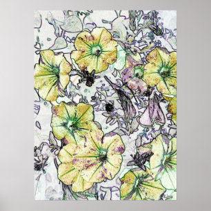 Poster Fleurs jaunes sauvages par Lina 2013