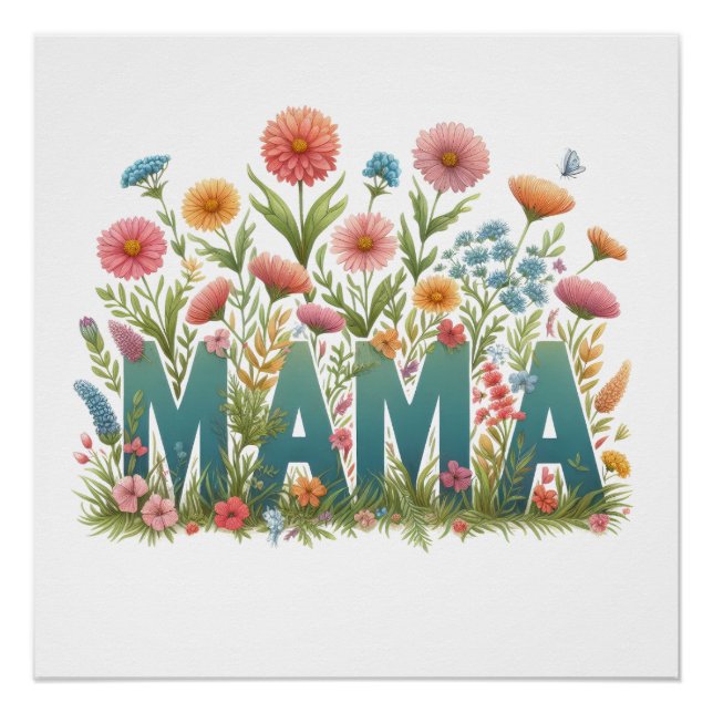 Poster Fleurs Mama (Devant)