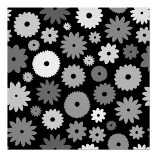 Poster Fleurs monochromes grand motif