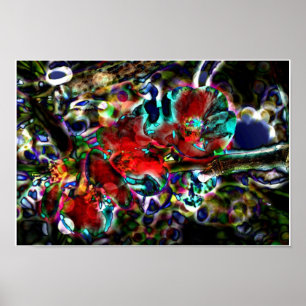 Poster Fleurs Néon Imprimer