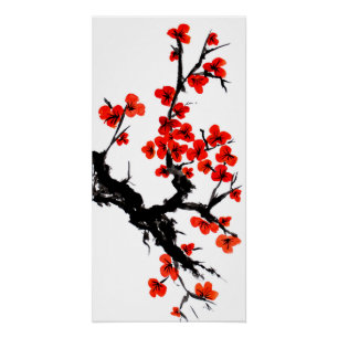 Poster Fleurs oranges