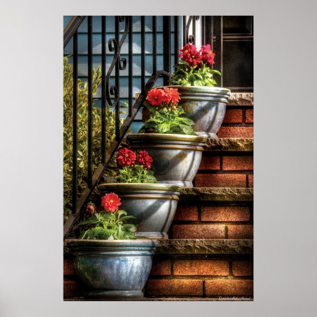Poster Fleurs - Quatre Pots (Devant)