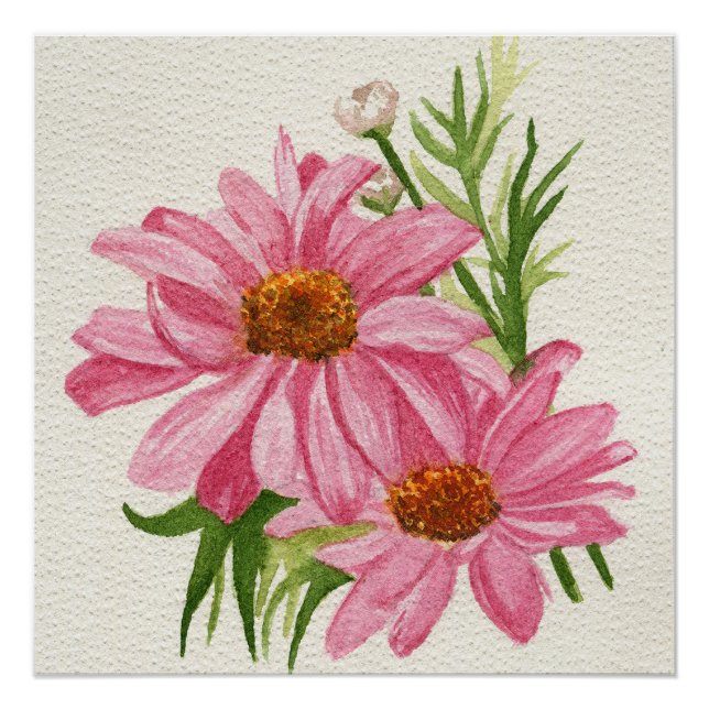 Poster Fleurs roses (Devant)