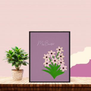 Poster Fleurs roses