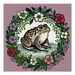 Poster Fleurs sauvages de crapaud