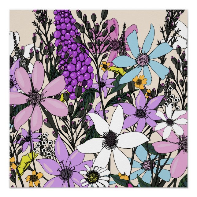 Poster Fleurs sauvages d'été (Devant)
