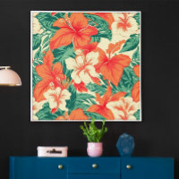 Fleurs tropicales motif Hawaiian vibe