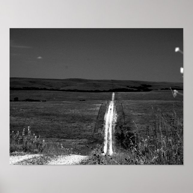 Poster Flint Hills of Kansas en B/W (Devant)