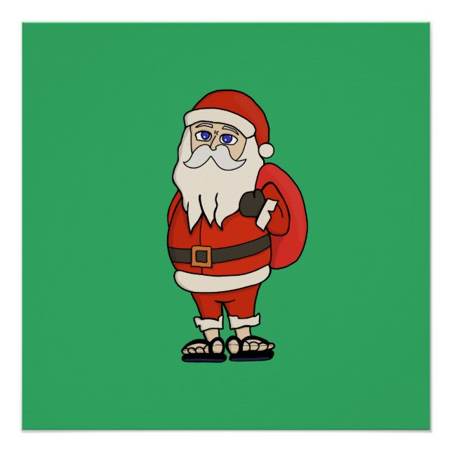Poster Flip Flops de Noël du Père Noël (Devant)