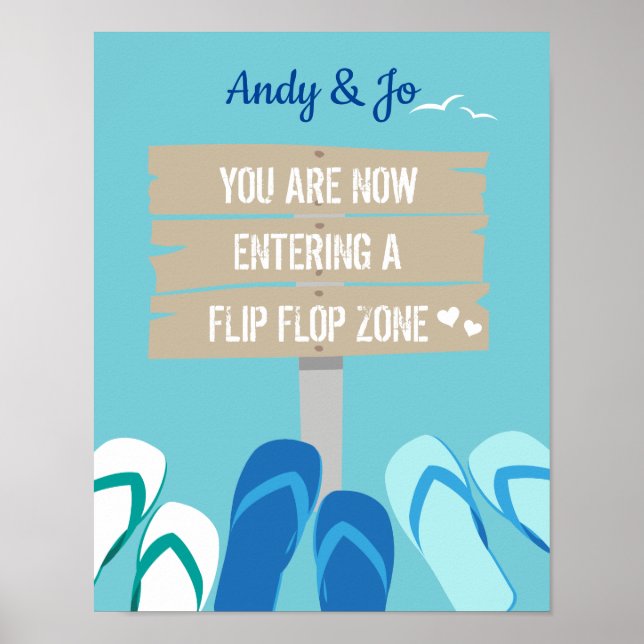 Poster Flip Flops Zone Aqua Mariage Signal de réception (Devant)