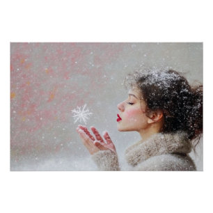 Poster Flocons de neige soufflés