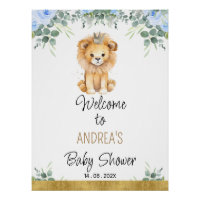 Floral Bleu Un Petit Baby shower Lion King Bienven