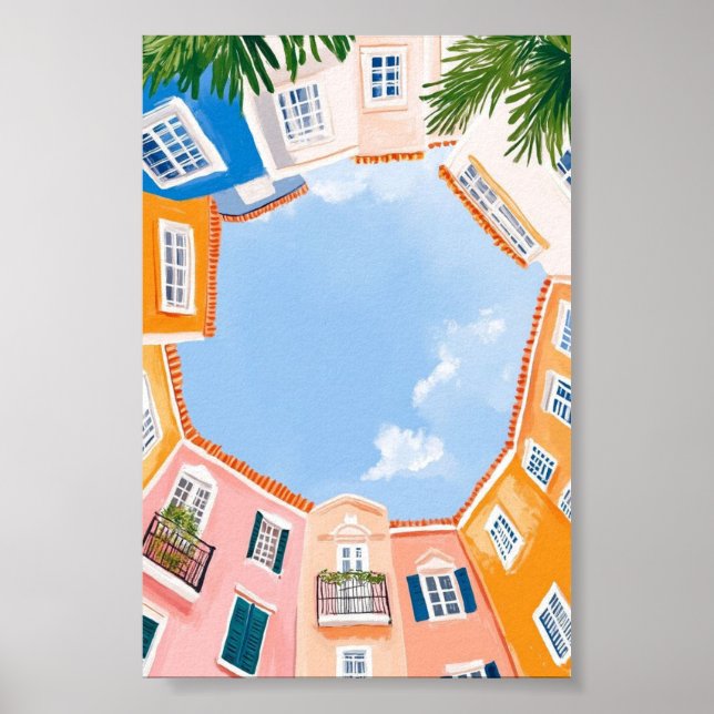 Poster floral "Blushing Botanica" Art mural élégan (Devant)