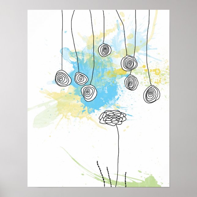 Poster floral Cobalt (Devant)