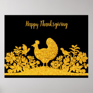 Poster Floral de Turquie Thanksgiving or