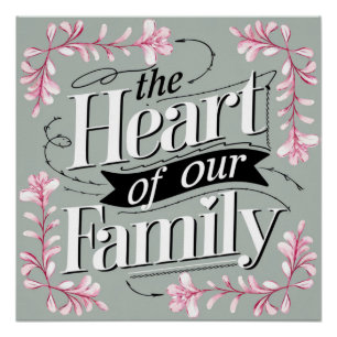 Poster Floral Family Pastel Esthétique