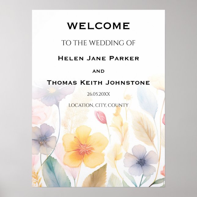 Poster Floral Gold Mariage (Devant)