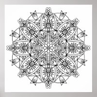 Poster Floral Mandala Coloriage Adulte