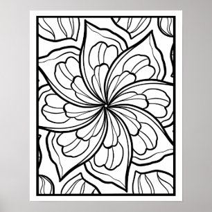Poster Floral Mandala Coloring